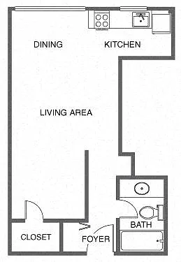 Floor plan Renovated Studio