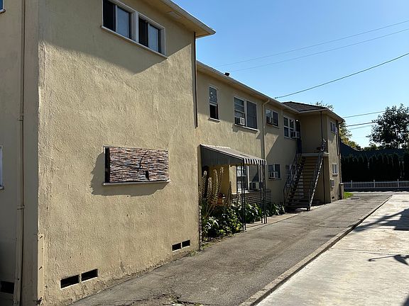 the north side of the building holds the front entrance and where you'd drive to and from your covered parking spot