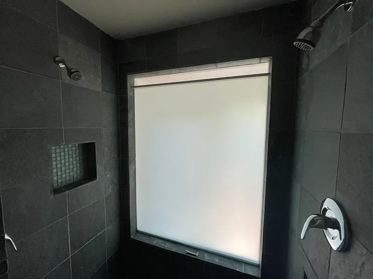 walk in slate tile shower