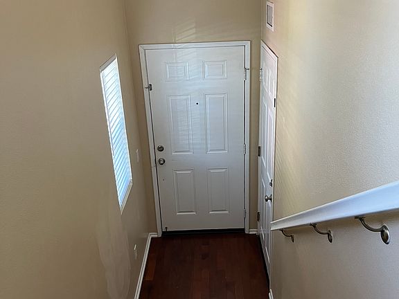 Front door landing, garage access