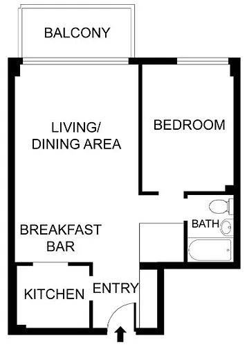 Floor plan One Bedroom E