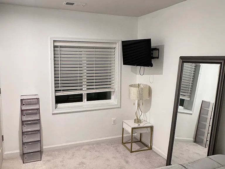 Furnished bedroom.