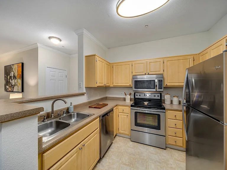 Spacious kitchens with stainless steel appliances