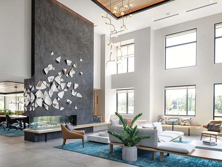 Resident lounge with seating areas
