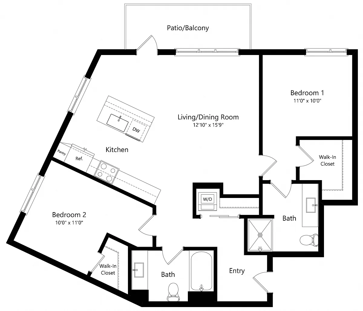 Floor plan Two Bedroom B8