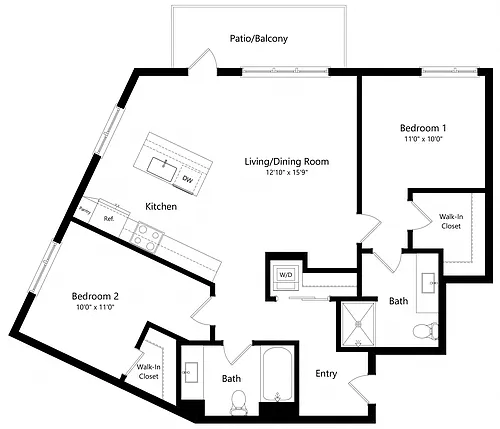 Floor plan Two Bedroom B8