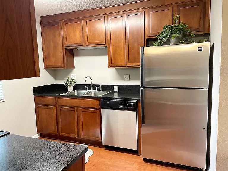 Kitchen with granite countertops