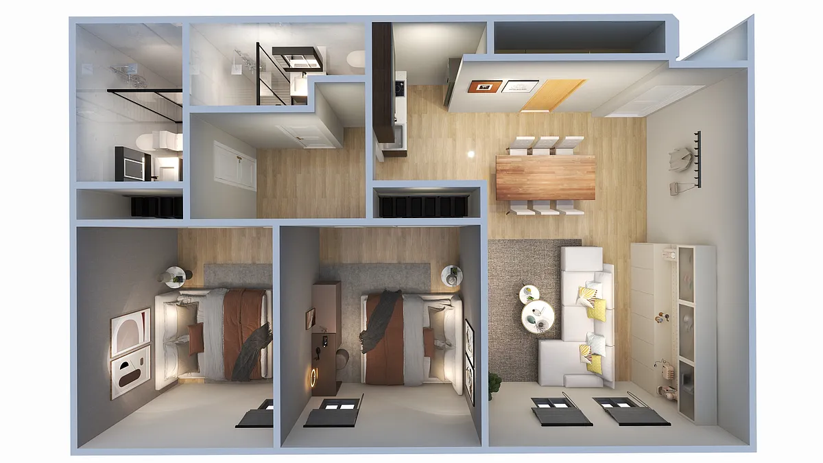Floor plan 2 Bedroom 2 Bathroom