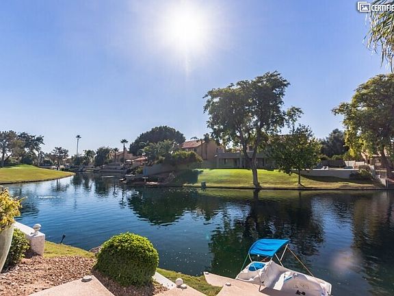 waterfront property with pedal boat