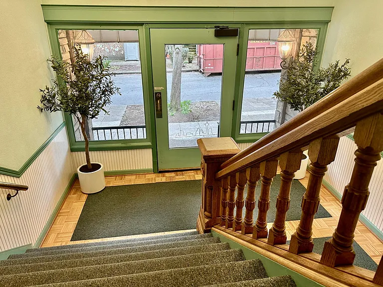 Stairway to lobby.