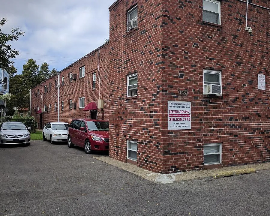 building exteriors with parking on site