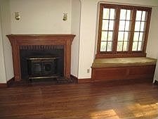 Fireplace & window seat