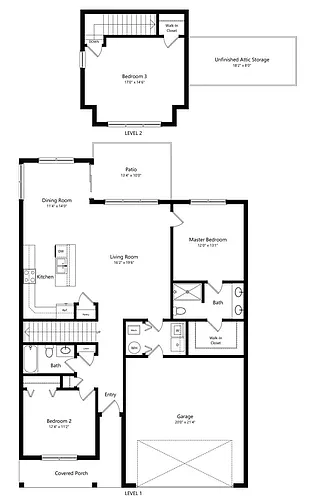 Floor plan 3 Bedroom Loft