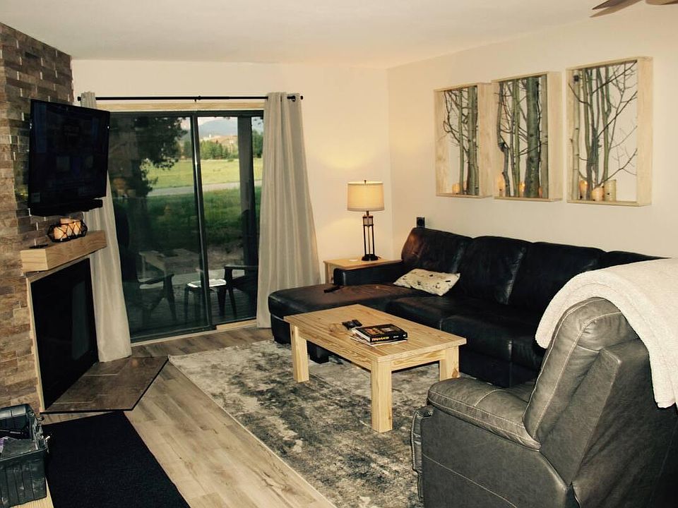 Living room with 55" LCD smart TV. HD cable, Netflix, and Bluetooth surround sound. Working fireplace. Large Italian leather sectional and power recliner.