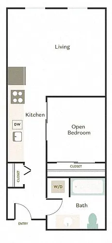 Floor plan Open 1x1 - B2