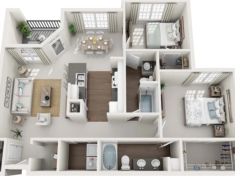 Plaza at Westchase - B2 - 2 Beds - 2 Baths - 1055 Sq. ft.