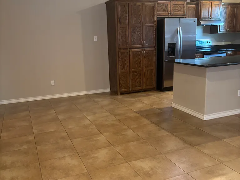 Area for dining table in open concept living room