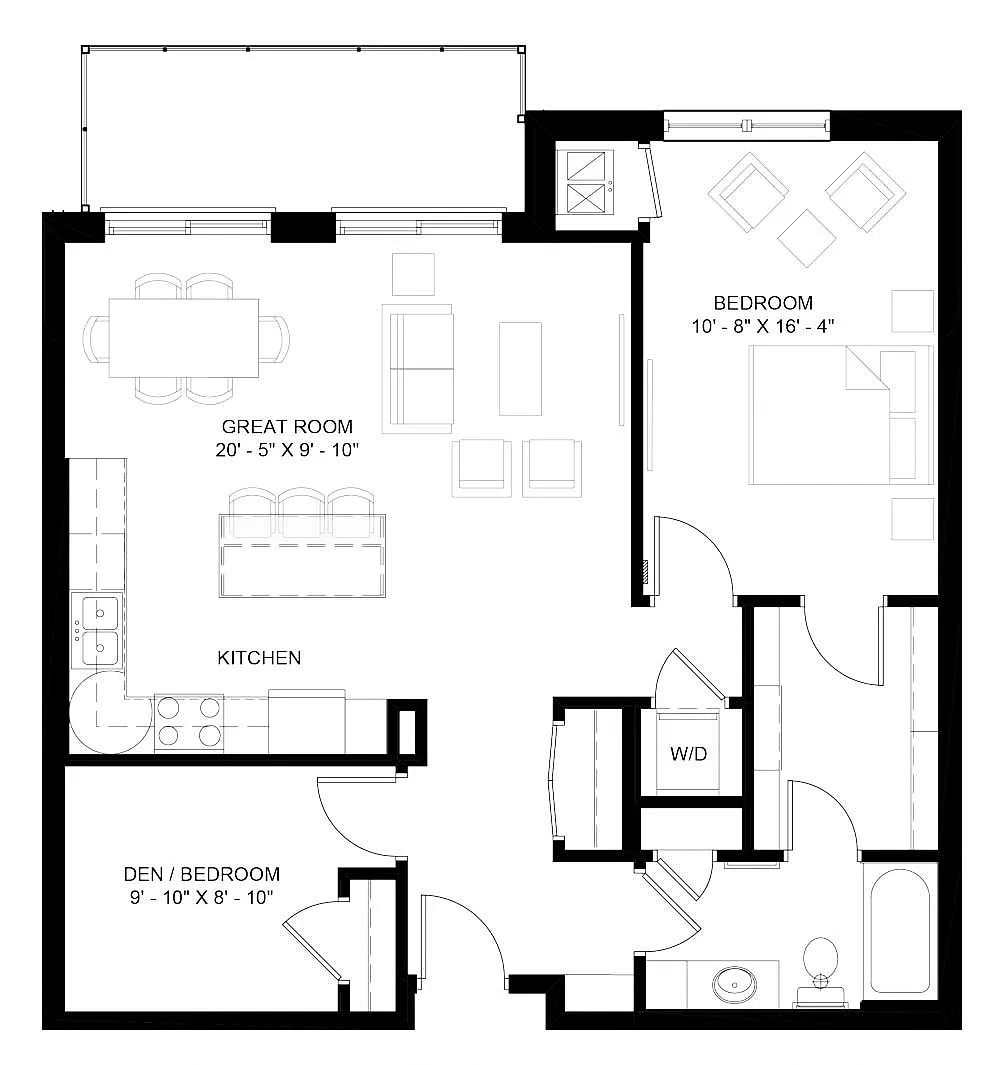 Floor plan The Pike with Den (B4)