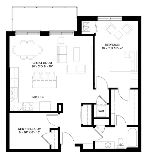 Floor plan The Pike with Den (B4)