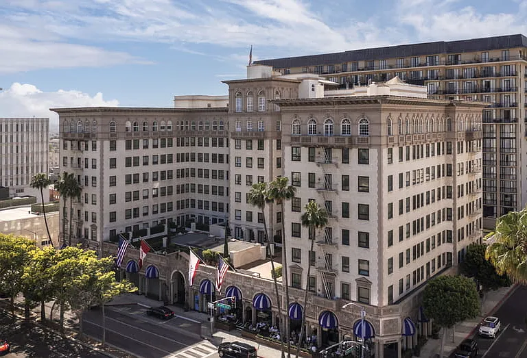 Four Seasons Beverly Wilshire Hotel two blocks away