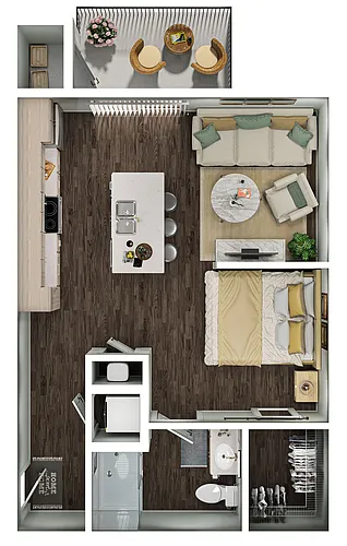 Floor plan Trek- 0BD/1BA