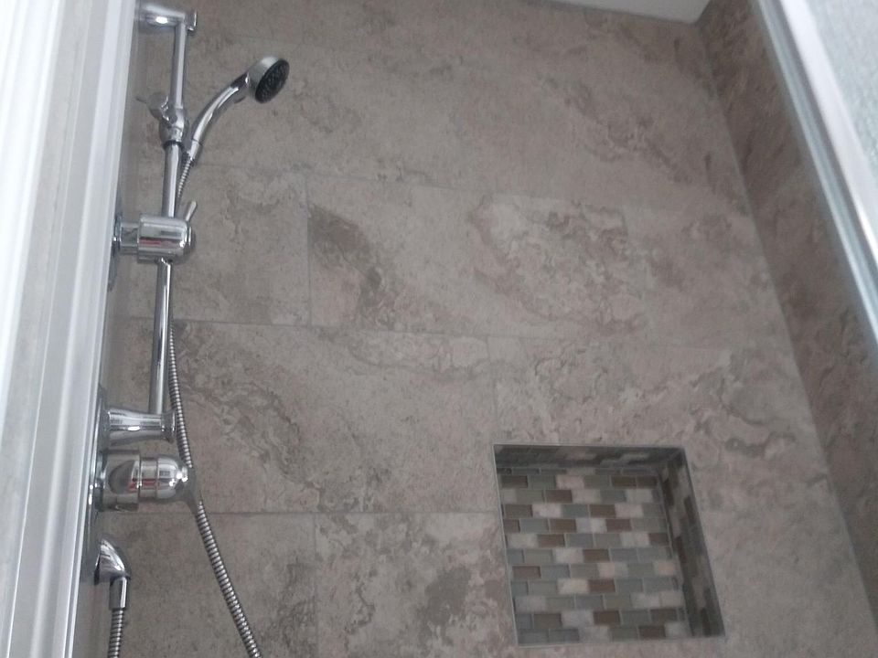 Suite rain shower, with custom shower heads.