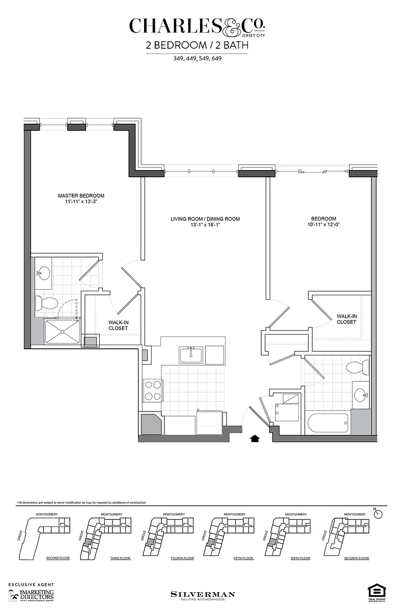 Floor plan Two Bedroom Corner Apartment 46 Line
