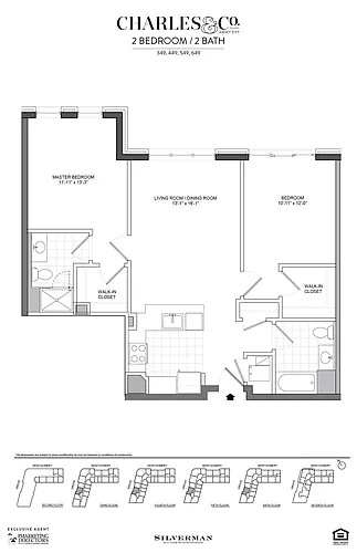 Floor plan Two Bedroom Corner Apartment 46 Line