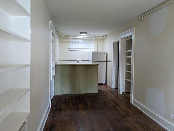 View of living room & kitchen.