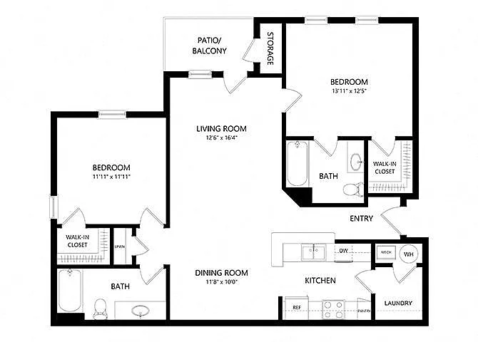 Floor plan Two Bedroom