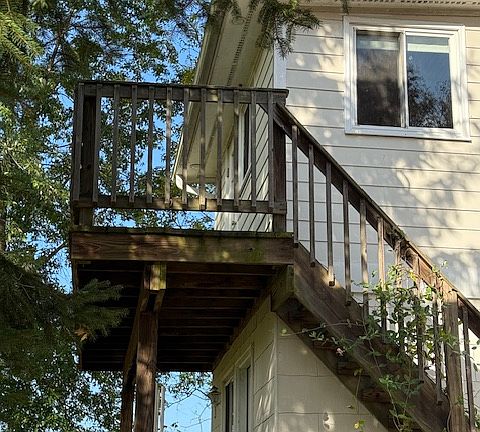 Upstairs balcony.