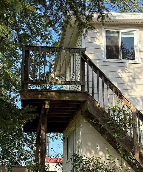 Upstairs balcony.