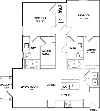 B1A | 2x2 | 1013 sq ft B1A | 2x2 | 1013 sq ft