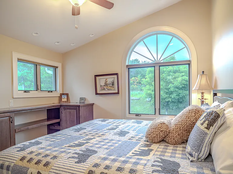 Another view of the 2nd bedroom includes the work station-perfect for working from home while in the mountains!
