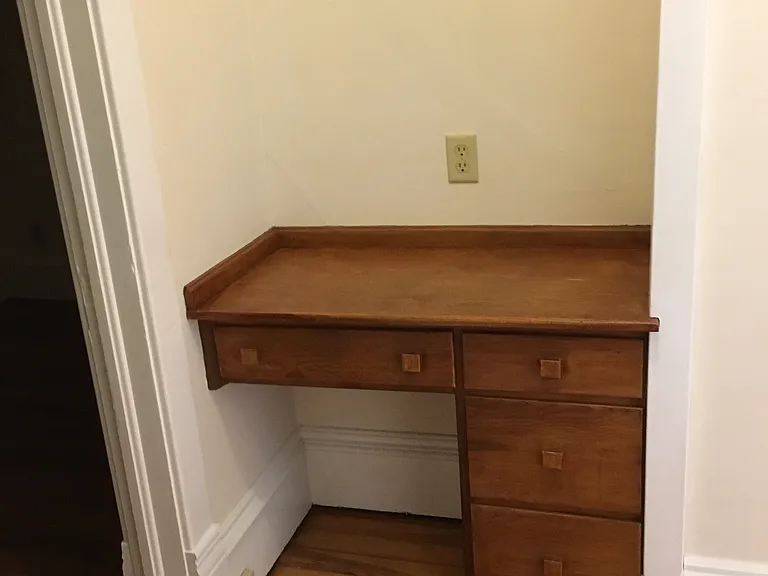 Built-in desk in hallway