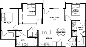 The C1 floor plan gives you room for more with an open-concept layout, multiple walk-in closets, and in-home laundry. The C1 floor plan gives you room for more with an open-concept layout, multiple walk-in closets, and in-home laundry.