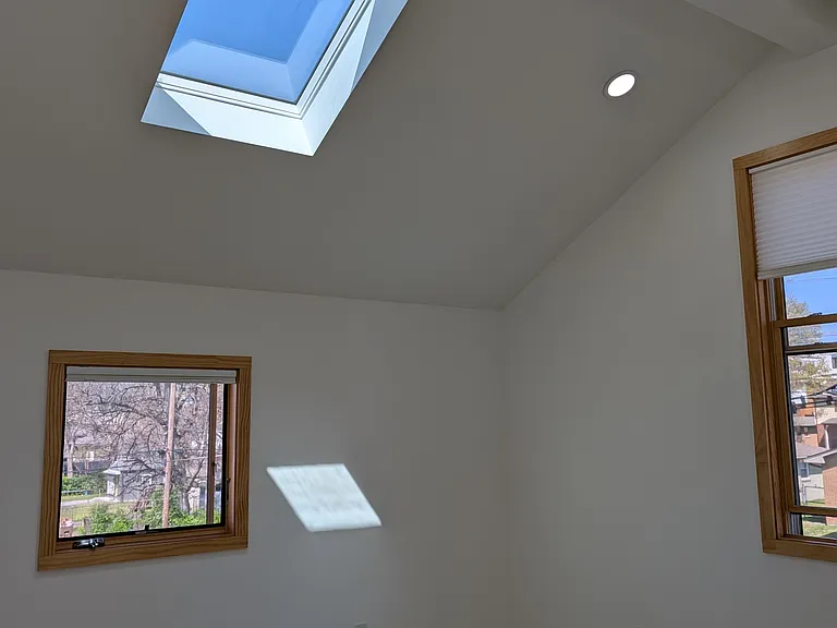 skylight and large windows