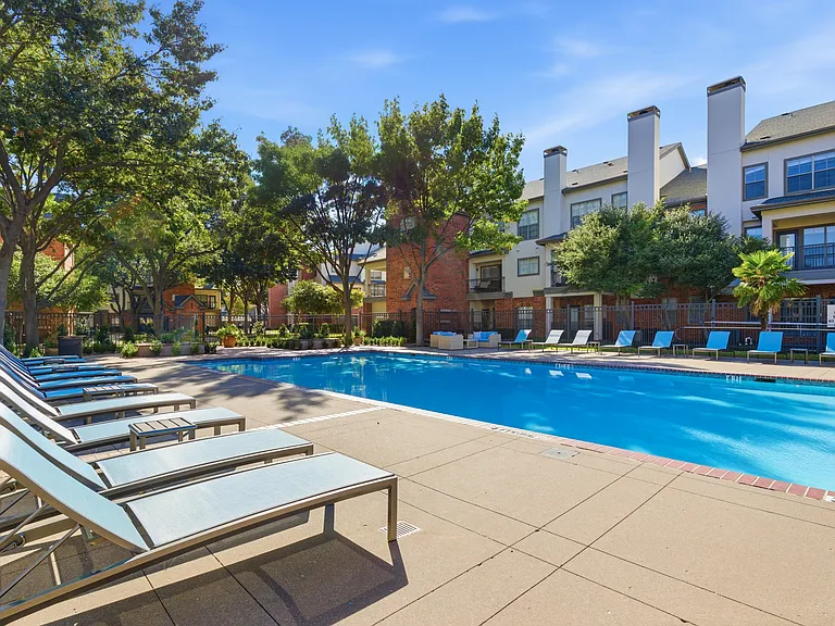 Pristine outdoor pool area