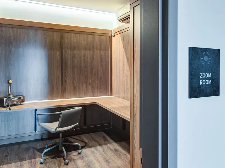A quiet study room great for working from home or zoom calls.