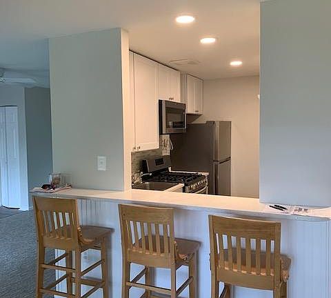 galley kitchen with island