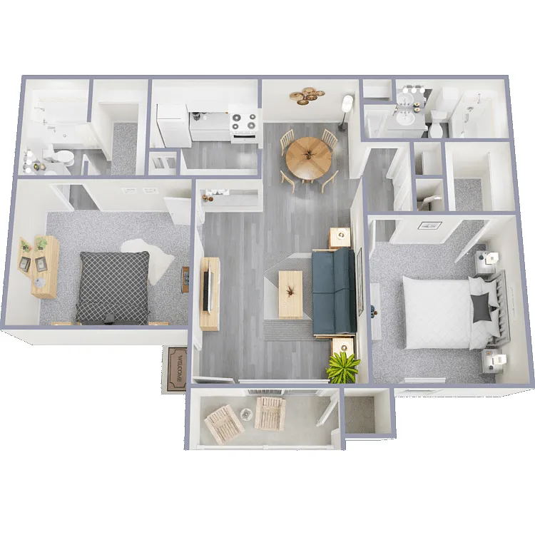 Floor plan 2 Bed 2 Bath