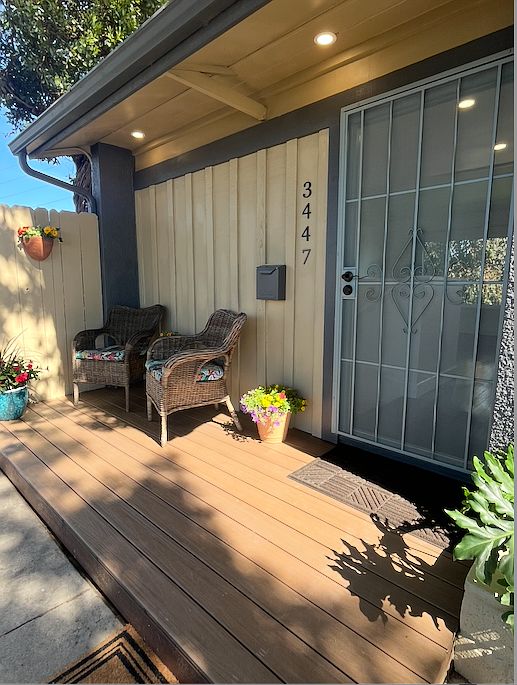 Your new home has a front seating area porch.