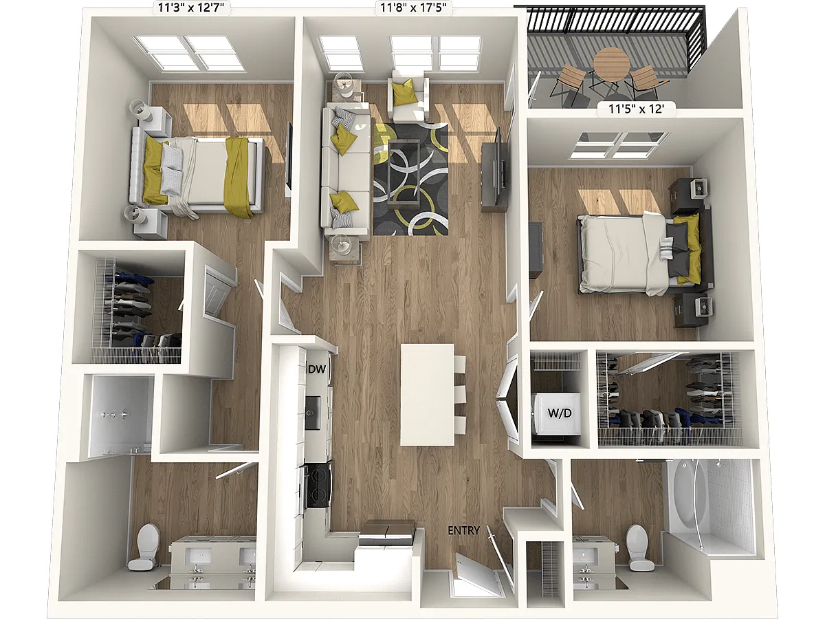 Floor plan B1-FinishI-1078sf