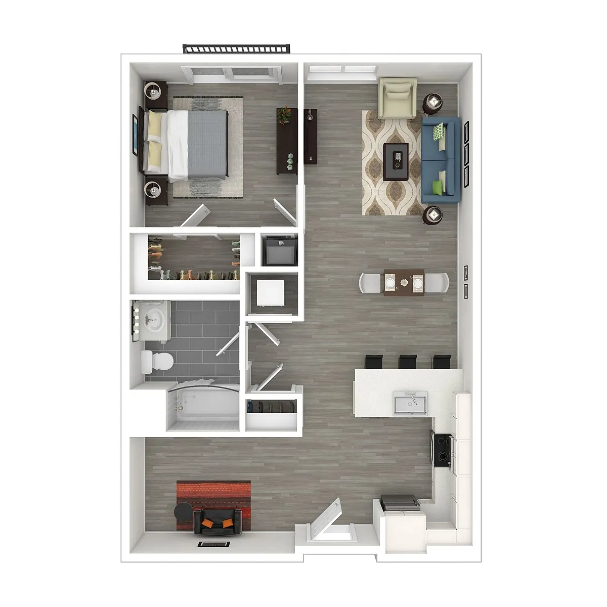 Floor plan 1 Bedroom + Den 1D - Workforce