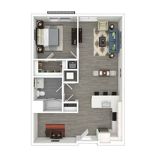 Floor plan 1 Bedroom + Den 1D - Workforce