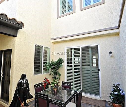Courtyard with sliding doors to the great room