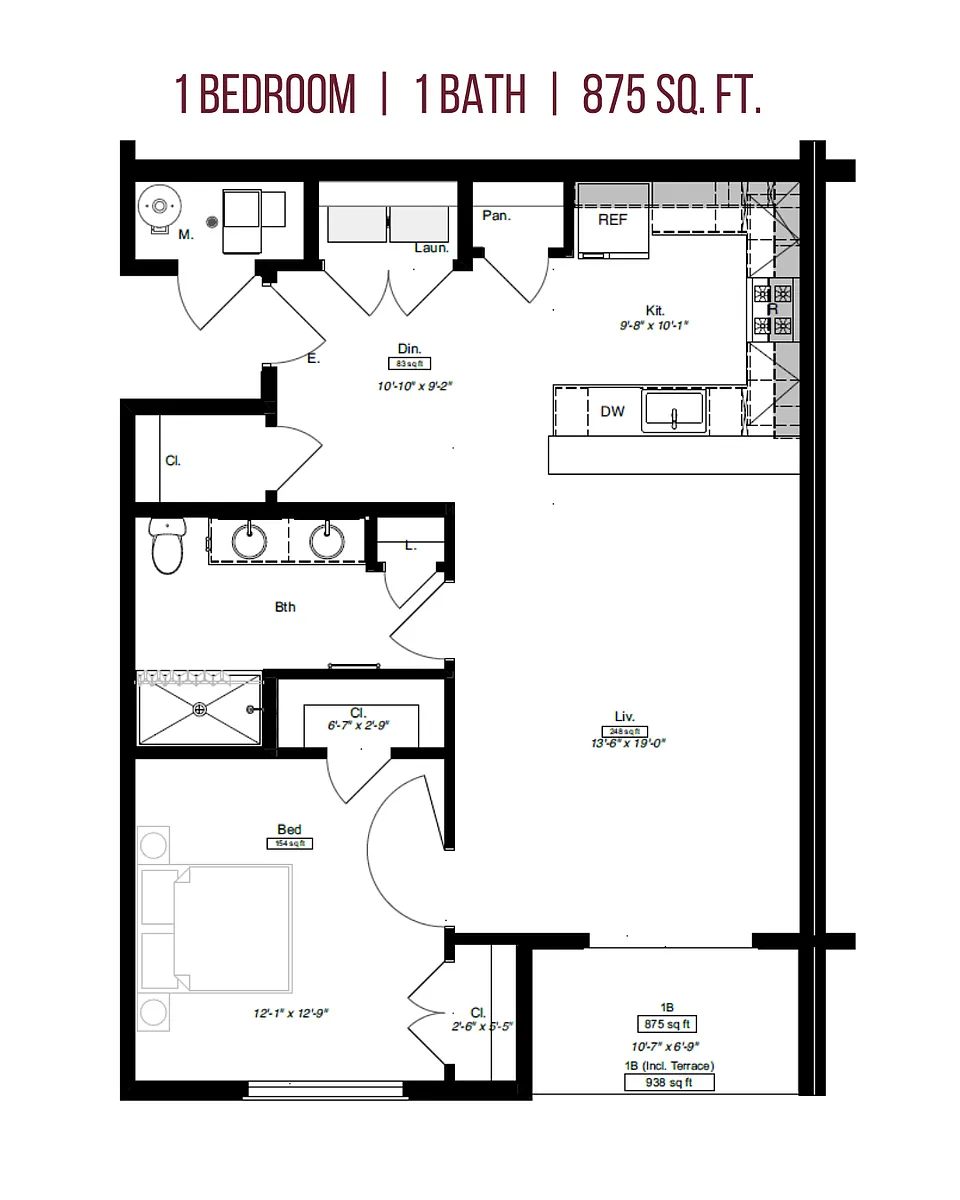 Floor plan 1 Bedroom