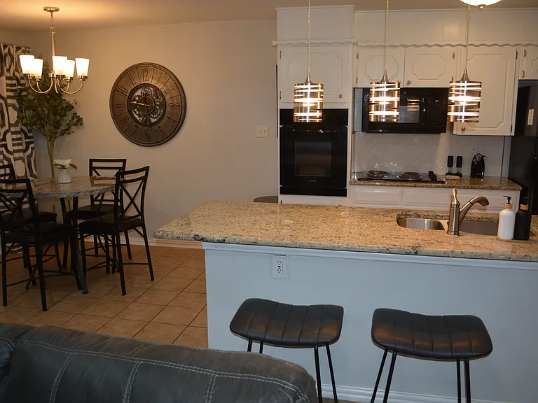 Dining area off the kitchen with seating for 2.