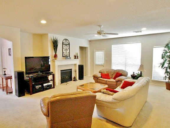 Fireplace creates a cozy focal point