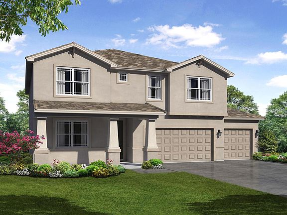 Juniper French County Elevation featuring 3-Car Garage by William Ryan Homes Tampa
